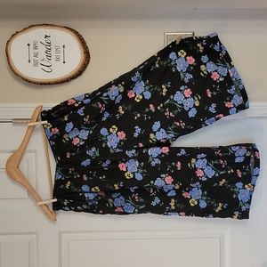 Palazzo Wide Leg Floral Dress Pants Size L